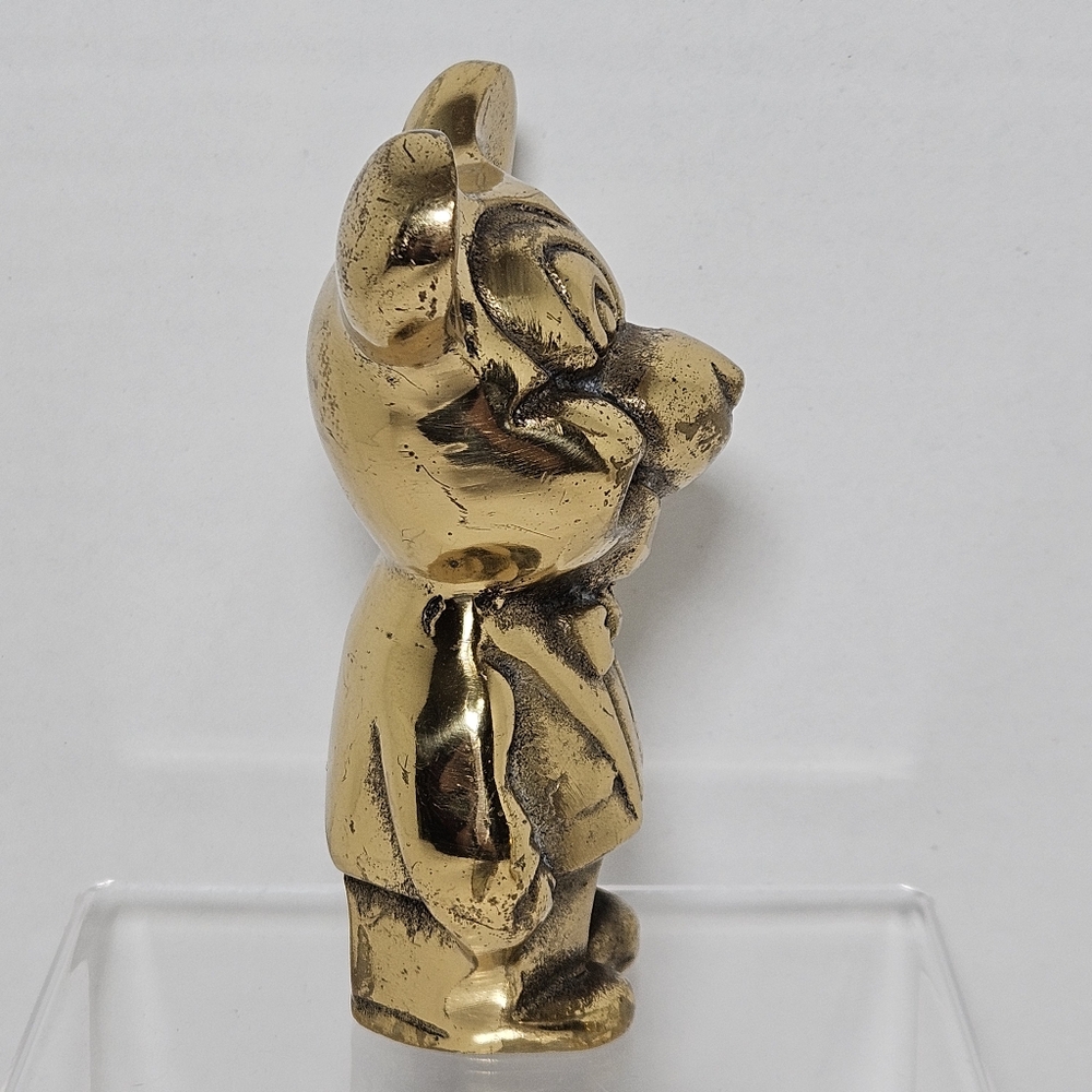 Vintage Disney Mickey Mouse Brass Figure Collectible 1960’s w/ Natural Patina - Picture 3 of 10